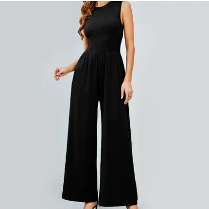 Sleeveless Women’s Jumpsuit with Wide Legs