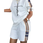 White With Printed Pattern / Large