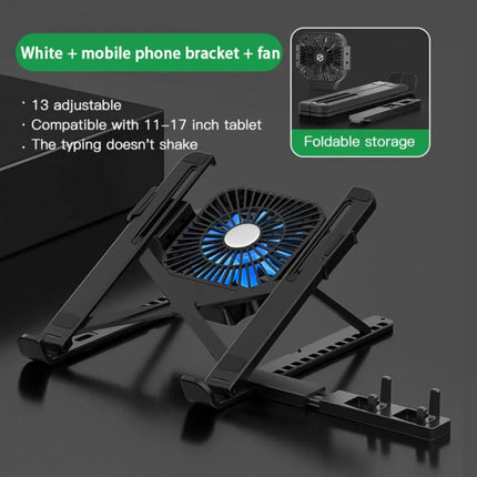 Laptop Cooling Stand with Built-In Fan – Adjustable & Ergonomic Design