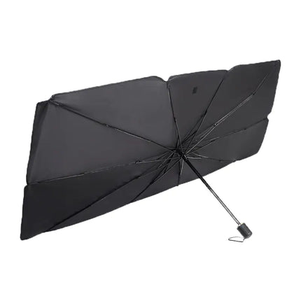 “Car Windshield Sunshade Umbrella – Folding UV Heat Shield with Leather Case”