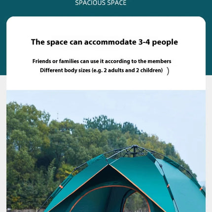 Person Double Automatic Camping Tent – Waterproof, UV-Protected