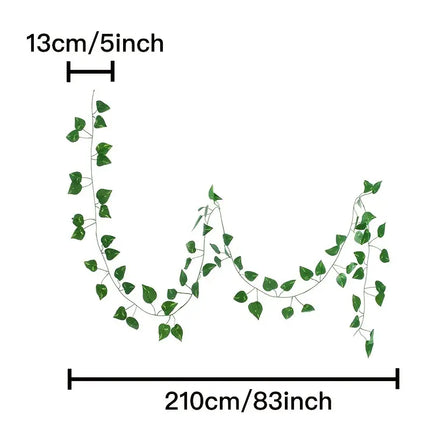 12pcs Artificial Plant Hanging Vines – Lifelike Green Leaf Home & Party Decor