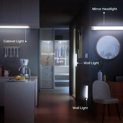 "Wireless rechargeable LED motion sensor light under cabinet in inches"