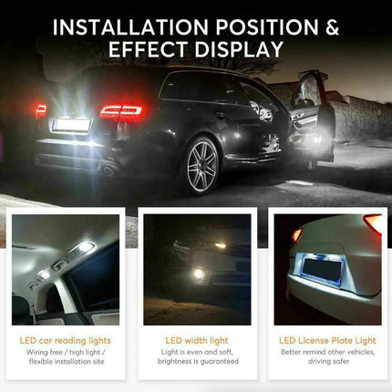 Car Interior LED Light Bulb Set – Dome, Map, Door, Trunk, License Plate