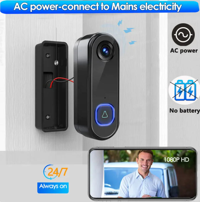 Wired doorbell system with clear audio connection

Modern smart home communication device – lifestyle use

Family using integrated control doorbell indoors