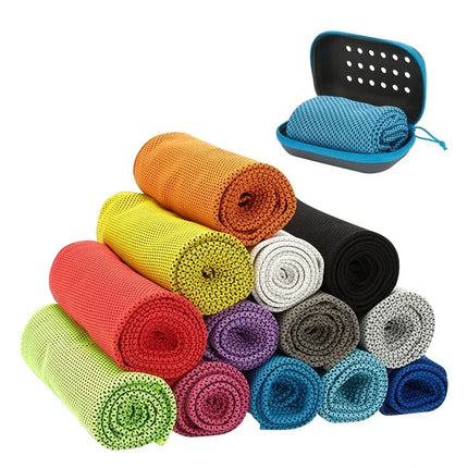 Quick-Dry Ultra-Fine Microfiber Cooling Towel with Waterproof Storage Case