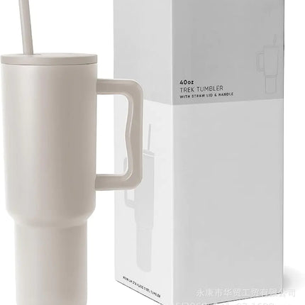 Handle Auto Cup – Insulated Stainless Steel Tumbler with Straw