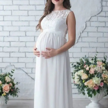 Lace Sleeveless Maternity Dress – Elegant Pregnancy Outfit with Comfort Fit