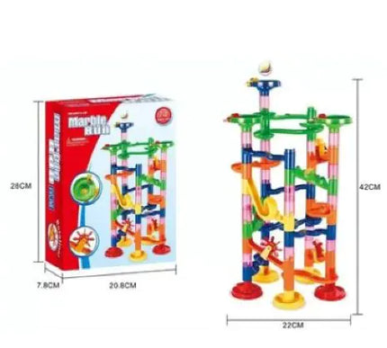 Marble Run Race Track Building Blocks Set – DIY 3D Maze Toy