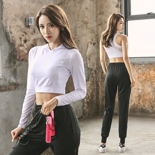 	Women’s 3-Piece Yoga Suit Set – Quick-Dry Long Sleeve Top, Bra & Leggings
Black and White Yoga Outfit for Women – Breathable Activewear Set
	Women’s Yoga Set – Moisture-Wicking Fitness Leggings & Sports Bra
Yoga Workout Clothes for Women – 3-Piece Matching Outfit
Stretchable Yoga Suit Set for Women – Long Sleeve & Leggings
	Fitness Activewear Set for Women – Black & White Yoga Suit
	Quick-Dry Yoga Outfit for Women – Comfortable Gym & Running Set