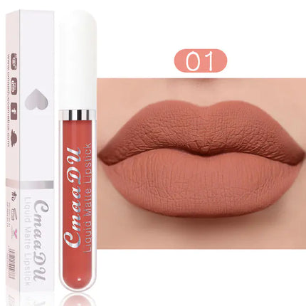18-Color Velvet Matte Lip Gloss – Long-Lasting Liquid Lipstick