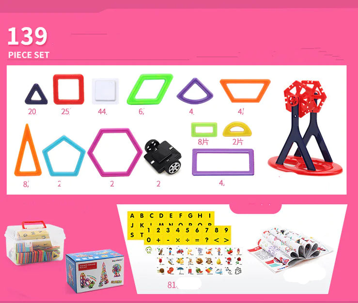 Magnetic Building Blocks Set – Educational STEM Toy for Early Learning (40–234 pcs) | free worldwide shipping.