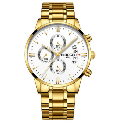 Men’s Luxurious Gold Wrist Watch – Elegant Quartz Timepiece