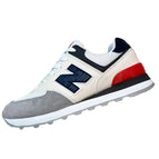 Genuine leather beige gray navy blue / 43