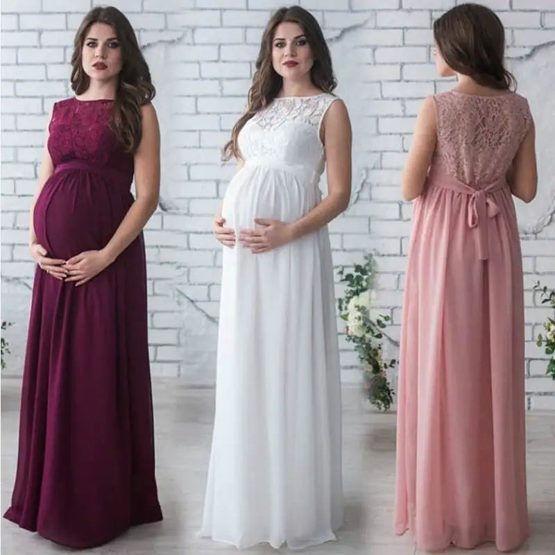 Lace Sleeveless Maternity Dress – Elegant Pregnancy Outfit with Comfort Fit