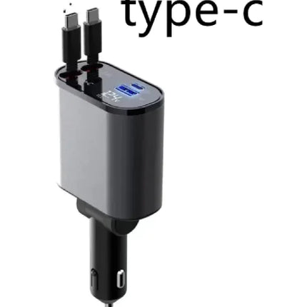 High-Powered 100W Car Charger with USB-C & USB-A Ports – Fast Charging for Phones & Tablets