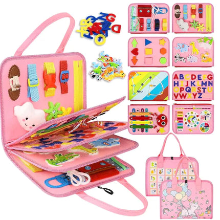 Montessori Busy Board – Ensemble d'apprentissage en feutre amélioré pour les tout-petits et les enfants | Jouet sensoriel | livraison gratuite dans le monde entier.