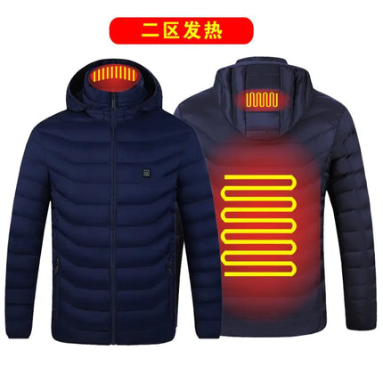 Smart Heated Cotton Jacket – USB Rechargeable Winter Coat for Men & Women