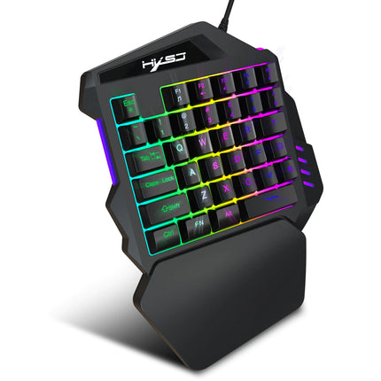 One-Handed Gaming Keyboard Set – RGB Backlit, Wired/Bluetooth Options, Ergonomic Design