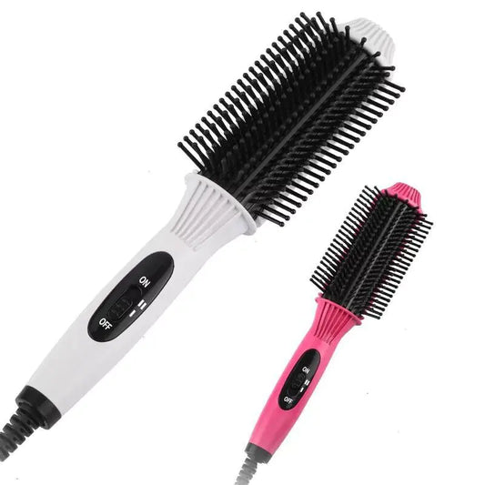 2-in-1 Hair Straightener & Curling Comb – Fast Heating Styling Tool for All Hair Types
