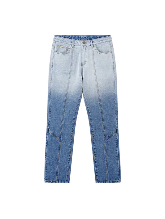 Distressed Washed Gradient Ripped Jeans – Loose Fit Streetwear