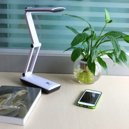Dimmable Folding LED Desk Lamp – USB Rechargeable, Touch Control, Portable Mini Light for Kids & Office