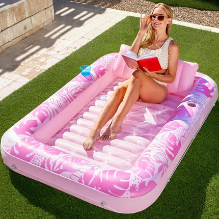 “Inflatable Pool Floating Bed – Adult Lounge with Backrest”