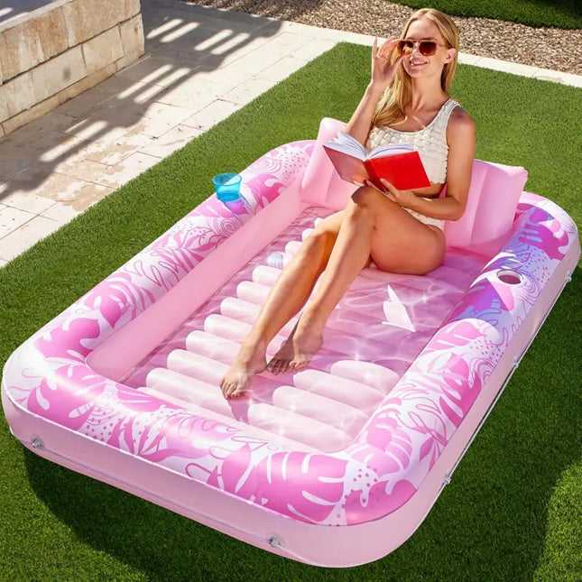 “Inflatable Pool Floating Bed – Adult Lounge with Backrest”