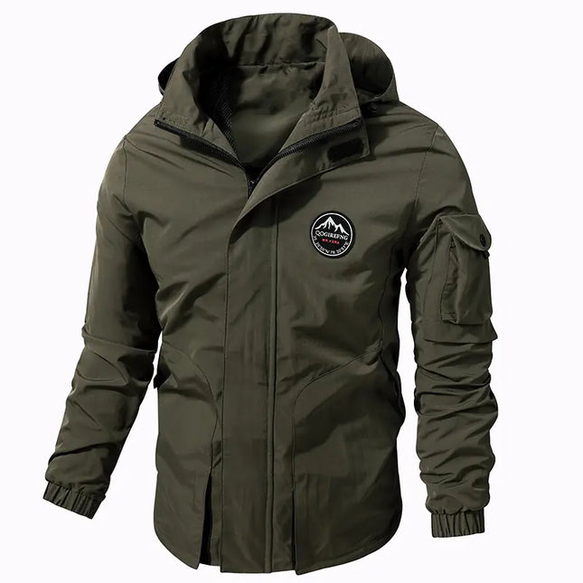 Men’s Casual Waterproof Jacket – Hooded & Multi-Pocket Outdoor Coat