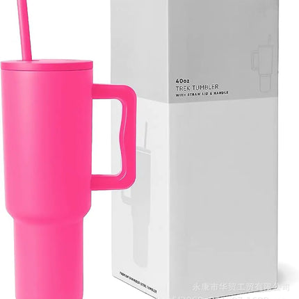 Handle Auto Cup – Insulated Stainless Steel Tumbler with Straw