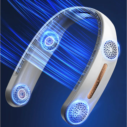 Hanging Neck Bladeless USB Fan – Portable, Hands-Free Cooling for Outdoor Sports