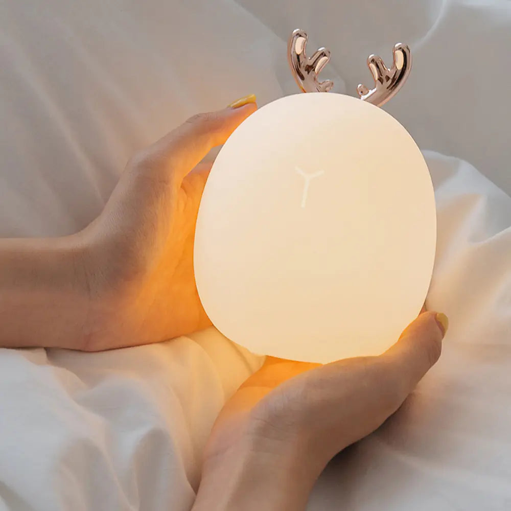 Creative Rabbit LED Touch Lamp – Cute Night Light with Silicone Antlers | 30% Off + Free Worldwide Shipping