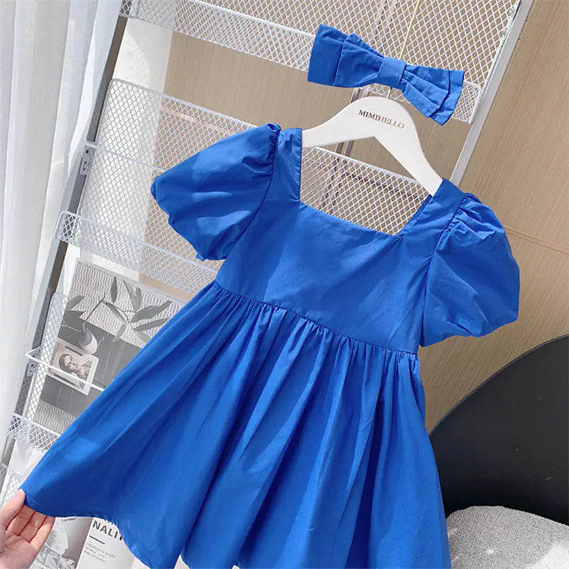 Children's Short Sleeve Princess Dress – Fairy Tale Costume for Baby Girls (90–110cm)