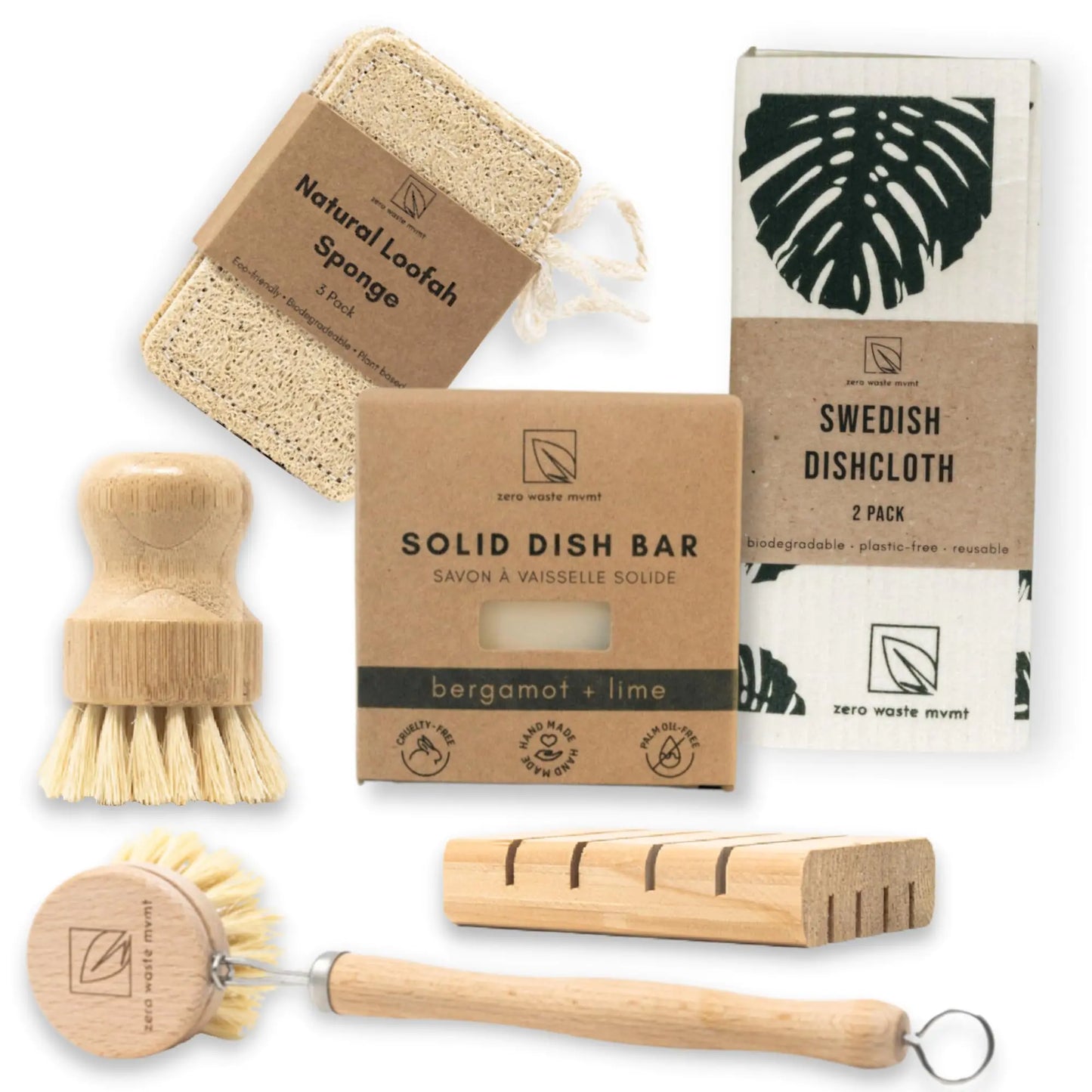 Zero Waste MVMT Ultimate Dish Washing Bundle – 9pc Eco-Friendly Kitchen Gift Set