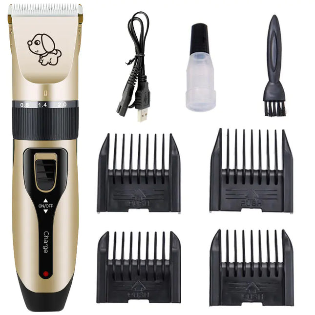Electric Pet Grooming Kit for Dogs and Cats – Cordless Clipper Set with Multiple Blade Options