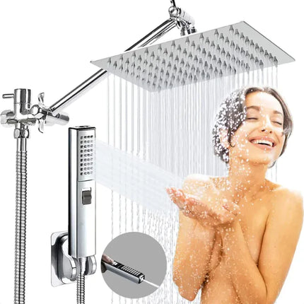 Modern bathroom shower upgrade, easy install, rain and massage spray settings