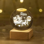 (Happy 6cm Crystal Ball) / (Solid Wood Lamp Holder)