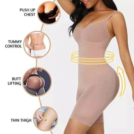 Seamless Full-Body Shaper for Women – Open-Crotch Waist Trainer, Tummy Control & Hip Lift
