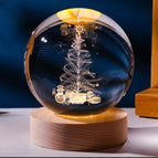 (Tree 6cm crystal ball) / (Solid Wood Lamp Holder)