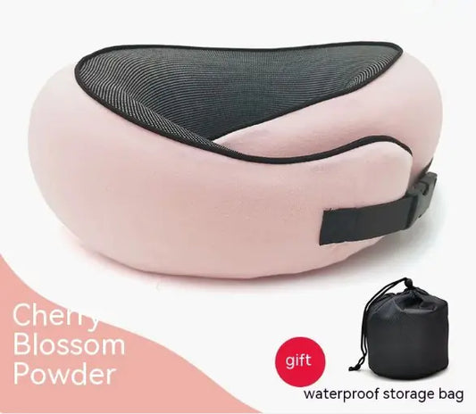 Memory Foam Travel Neck Pillow – U-Shaped Snail Style with Adjustable Strap & Velvet Cover | Free Worldwide Shipping