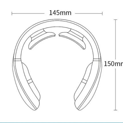 Wireless neckband headphones, 145mm x 150mm, sleek design for comfort and portability