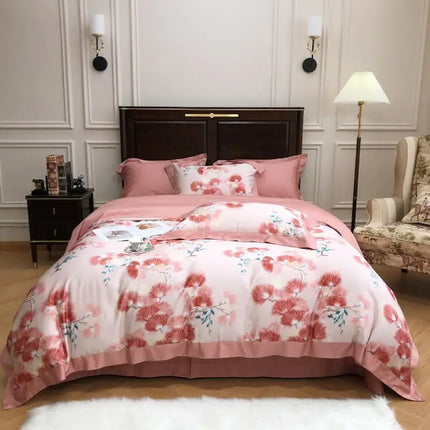 European-Style Cotton Bedding Set – Luxurious Floral Design