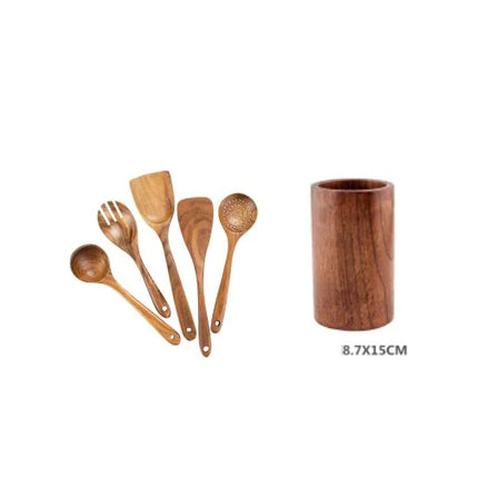 Culinary Essentials Wooden Spatulas – Premium Acacia Wood Kitchen Tools Set