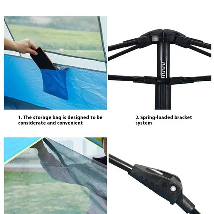 Person Double Automatic Camping Tent – Waterproof, UV-Protected