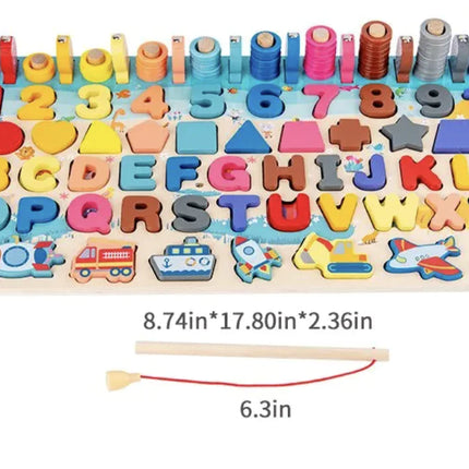 Montessori Baby Wooden Educational Toy – Magnetic Number & Shape Learning Board