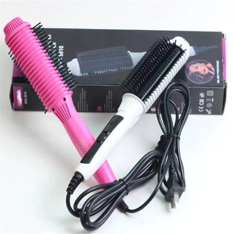 2-in-1 Hair Straightener & Curling Comb – Fast Heating Styling Tool for All Hair Types