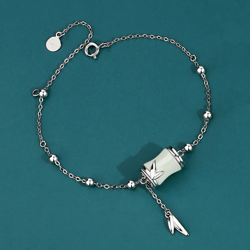 S925 Sterling Silver Tianyuzhu Bracelet & Necklace Set – Elegant Women’s Jewelry