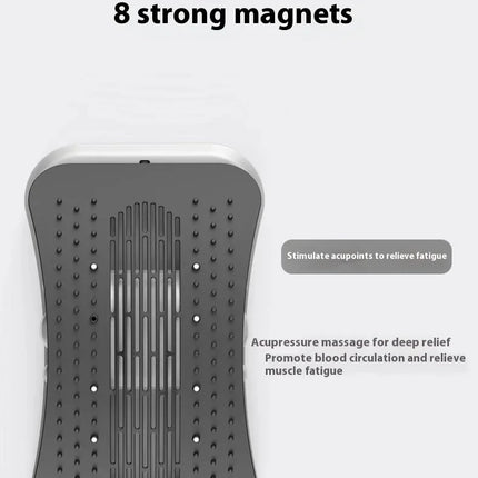 Gray acupressure mat with 104 imitation acupuncture points and 8 strong magnets for muscle fatigue relief