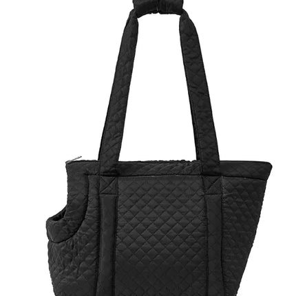 Quilted Korean-Style Pet Travel Bag – Soft Portable Carrier for Cats & Small Dogs