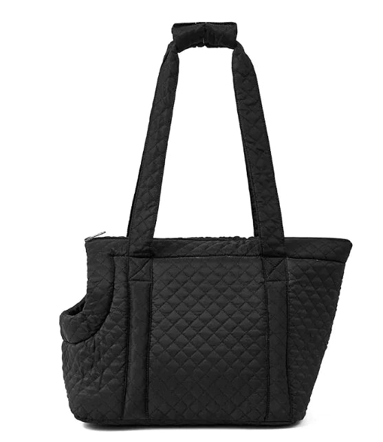 Quilted Korean-Style Pet Travel Bag – Soft Portable Carrier for Cats & Small Dogs